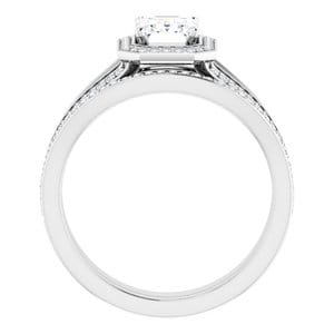 Rings 14K White 7x5 mm Emerald Engagement Ring Mounting