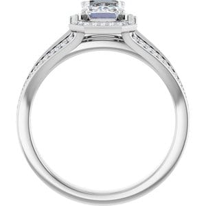 Rings 14K White 7x5 mm Emerald Engagement Ring Mounting