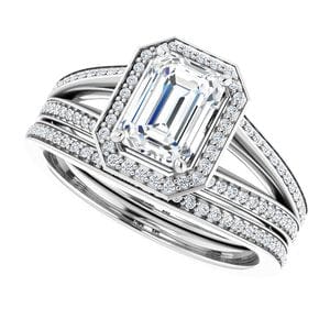 Rings 14K White 7x5 mm Emerald Engagement Ring Mounting