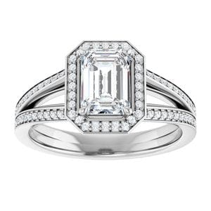 Rings 14K White 7x5 mm Emerald Engagement Ring Mounting