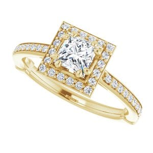 Rings 14K Yellow 4.5 mm Square Engagement Ring Mounting