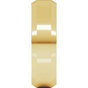 Rings 14K Yellow 6 mm Beveled-Edge Comfort-Fit Flat Band Size 9.5