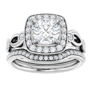 Rings 10K White 6.5 mm Round Engagement Ring Mounting