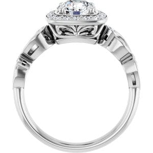 Rings 10K White 6.5 mm Round Engagement Ring Mounting