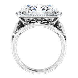 Rings 14K White 14x10 mm Oval Engagement Ring Mounting