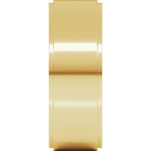 Rings 14K Yellow 7 mm Stepped-Edge Flat Band Size 10