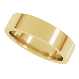 Rings 18K Yellow 5 mm Comfort-Fit Flat Band Size 11.5