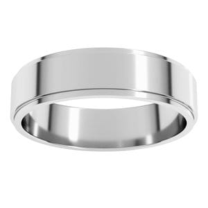Rings Sterling Silver 5 mm Stepped-Edge Flat Band Size 7