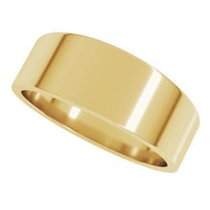 Rings 18K Yellow 7 mm Tapered Flat Band Size 9.5