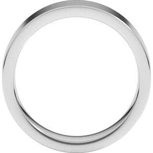 Rings 14K White 6 mm Comfort-Fit Flat Band Size 8.5