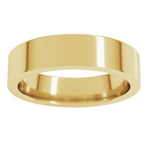 Rings 18K Yellow 5 mm Comfort-Fit Flat Band Size 11.5