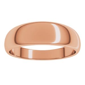 Rings 10K Rose 6 mm Tapered Half Round Band Size 10
