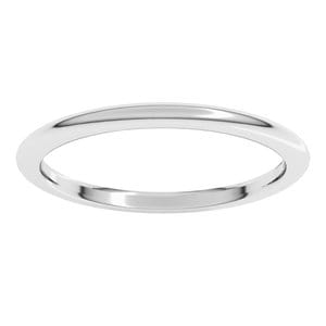 Rings 14K White 1.5 mm Comfort-Fit Half Round Band Size 5.5
