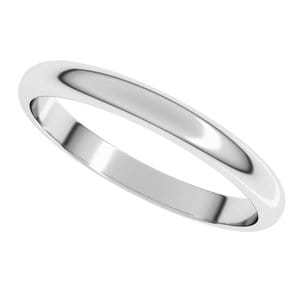 Rings Sterling Silver 2.5 mm Half Round Band Size 6.5