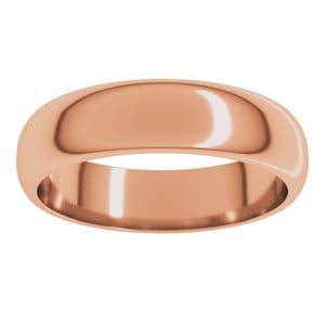 Rings 10K Rose 5 mm Half Round Band Size 9
