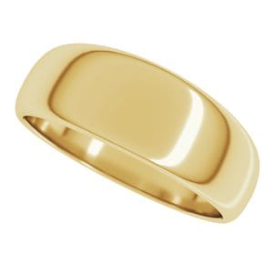 Rings 18K Yellow 7 mm Tapered Half Round Band Size 13