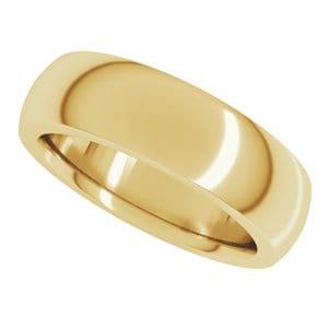 Rings 14K Yellow 6 mm Heavyweight Comfort-Fit Half Round Band Size 10.5