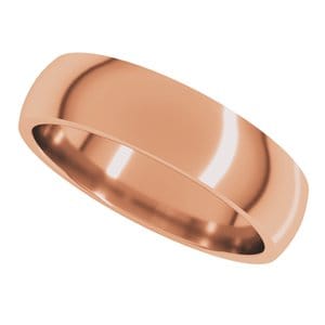 Rings 10K Rose 5 mm Lightweight Comfort-Fit Half Round Band Size 12