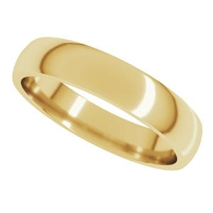 Rings 22K Yellow 4 mm Lightweight Comfort-Fit Half Round Band Size 9.5
