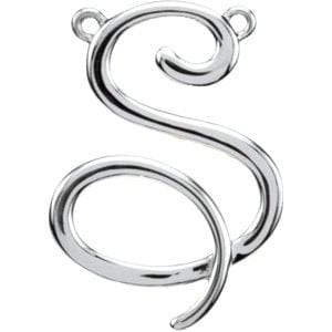 14K WHITE SCRIPT INITIAL S NECKLACE CENTER