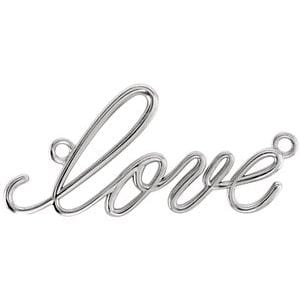 14K WHITE LOVE NECKLACE CENTER