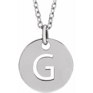 14K WHITE INITIAL G 16-18" NECKLACE