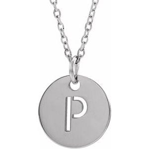 14K WHITE INITIAL P 16-18" NECKLACE