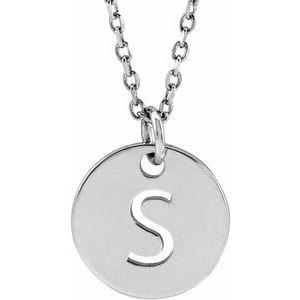 14K WHITE INITIAL S 16-18" NECKLACE