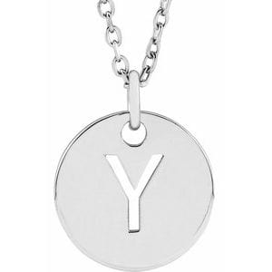 14K WHITE INITIAL Y 16-18" NECKLACE