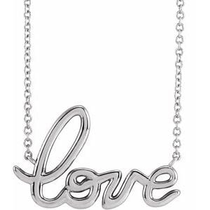 14K WHITE LOVE 18" NECKLACE