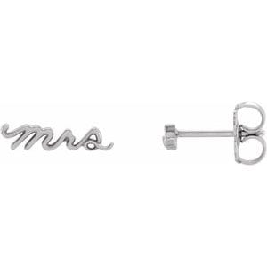 14K WHITE MRS EARRINGS