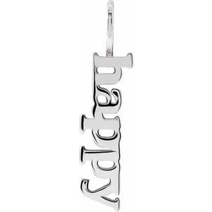 14K WHITE HAPPY CHARM/PENDANT