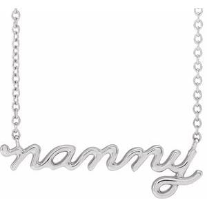 14K WHITE NANNY 18" NECKLACE