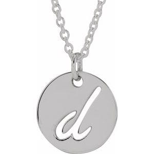 PLATINUM SCRIPT INITIAL D 16-18" NECKLACE