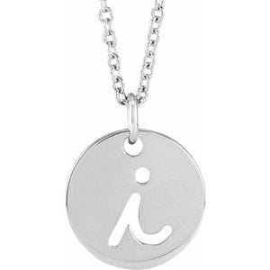 PLATINUM SCRIPT INITIAL I 16-18" NECKLACE