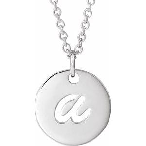 PLATINUM SCRIPT INITIAL A 16-18" NECKLACE