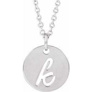 PLATINUM SCRIPT INITIAL K 16-18" NECKLACE