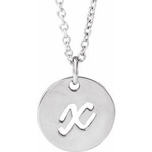 PLATINUM SCRIPT INITIAL X 16-18" NECKLACE