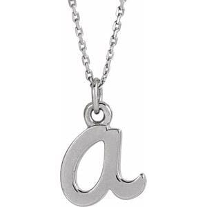 14K WHITE PETITE INITIAL A 16" NECKLACE