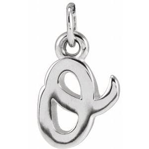 14K WHITE PETITE INITIAL O PENDANT