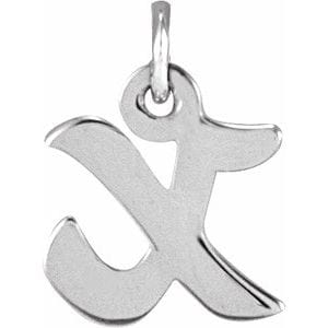 14K WHITE PETITE INITIAL X PENDANT