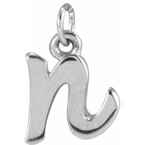 14K WHITE PETITE INITIAL N PENDANT