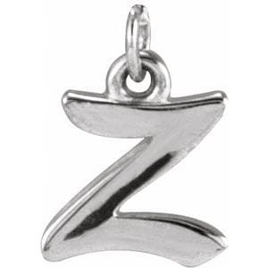 14K WHITE PETITE INITIAL Z PENDANT