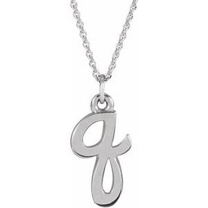 14K WHITE PETITE INITIAL Q 16" NECKLACE