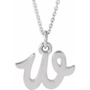 14K WHITE PETITE INITIAL W 16" NECKLACE