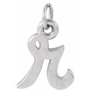 14K WHITE PETITE INITIAL R PENDANT
