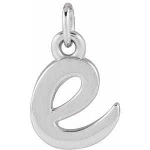 14K WHITE PETITE INITIAL E PENDANT