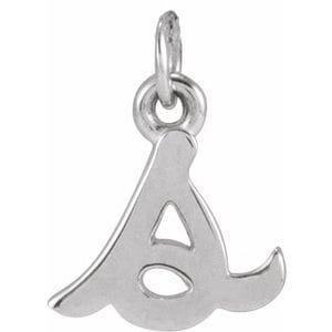 14K WHITE PETITE INITIAL S PENDANT