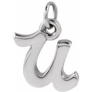 14K WHITE PETITE INITIAL U PENDANT