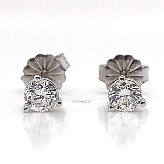 14K WHITE GOLD .46CT TW NATURAL DIAMOND ROUND BRILLIANT F-G/VS2-SI1 MARTINI STYLE STUD EARRINGS